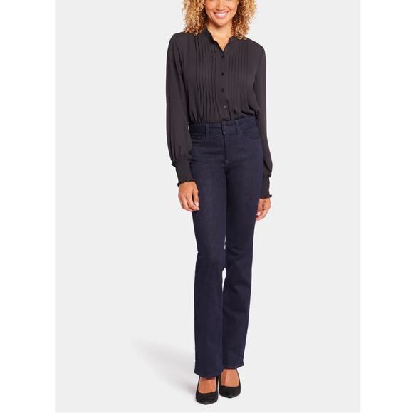 NYDJ Barbara Bootcut Jeans Dark Blue Wash Color Rinse Lift Tuck Tech Size 6 - Picture 1 of 10